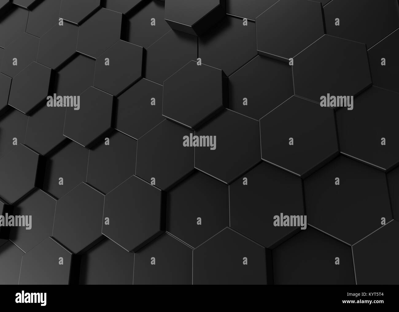 Black hexagon background, 3d render geometric pattern wallpaper Stock Photo  - Alamy