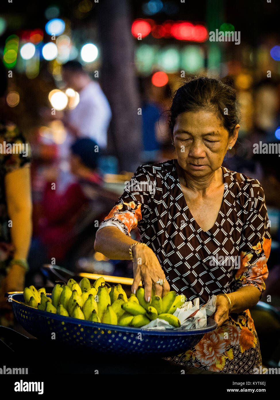 Old lady in Siagon Stock Photo