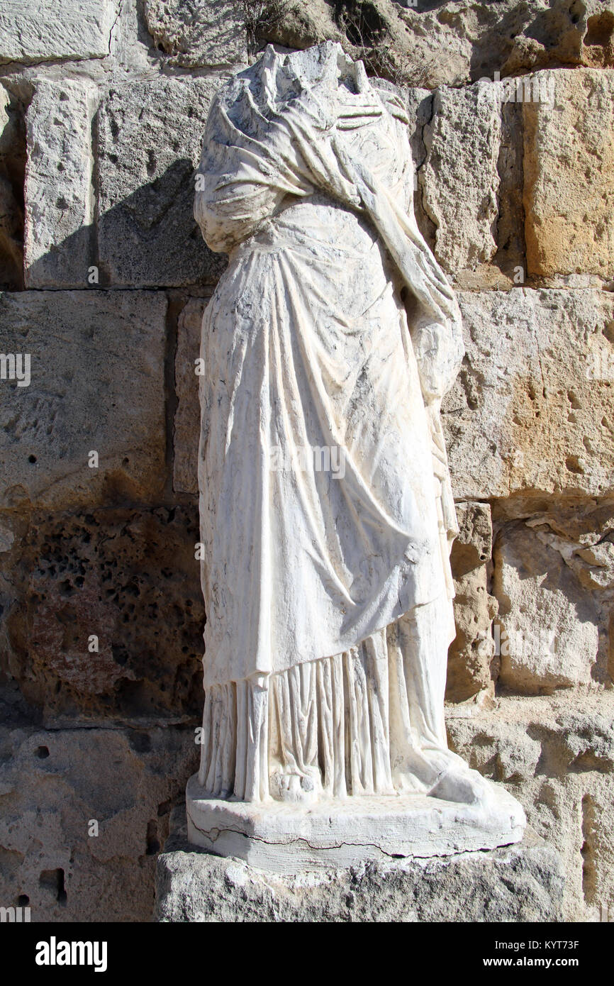 Headless statue near the wall in Salamis, North Cyprus Stock Photo Alamy