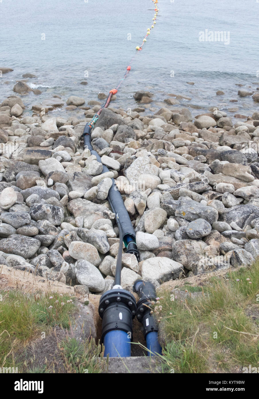 Wave Energy Farm Showing Underground Connecting Power Cables & Surface