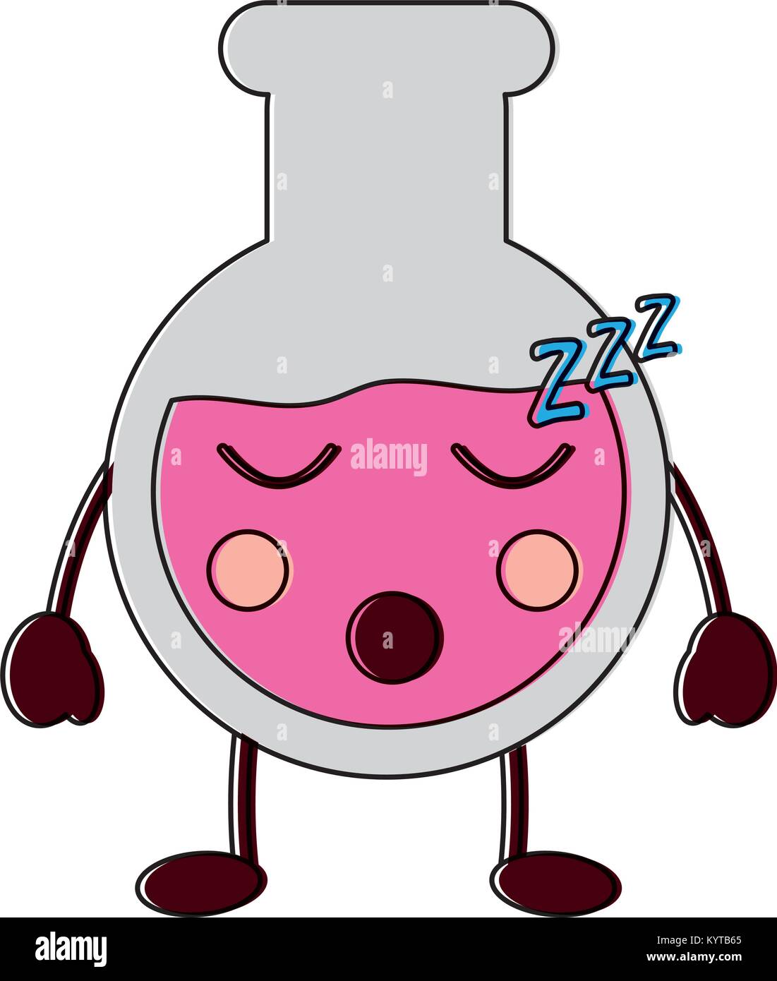 flask sleep laboratory kawaii icon image Stock Vector Image & Art - Alamy