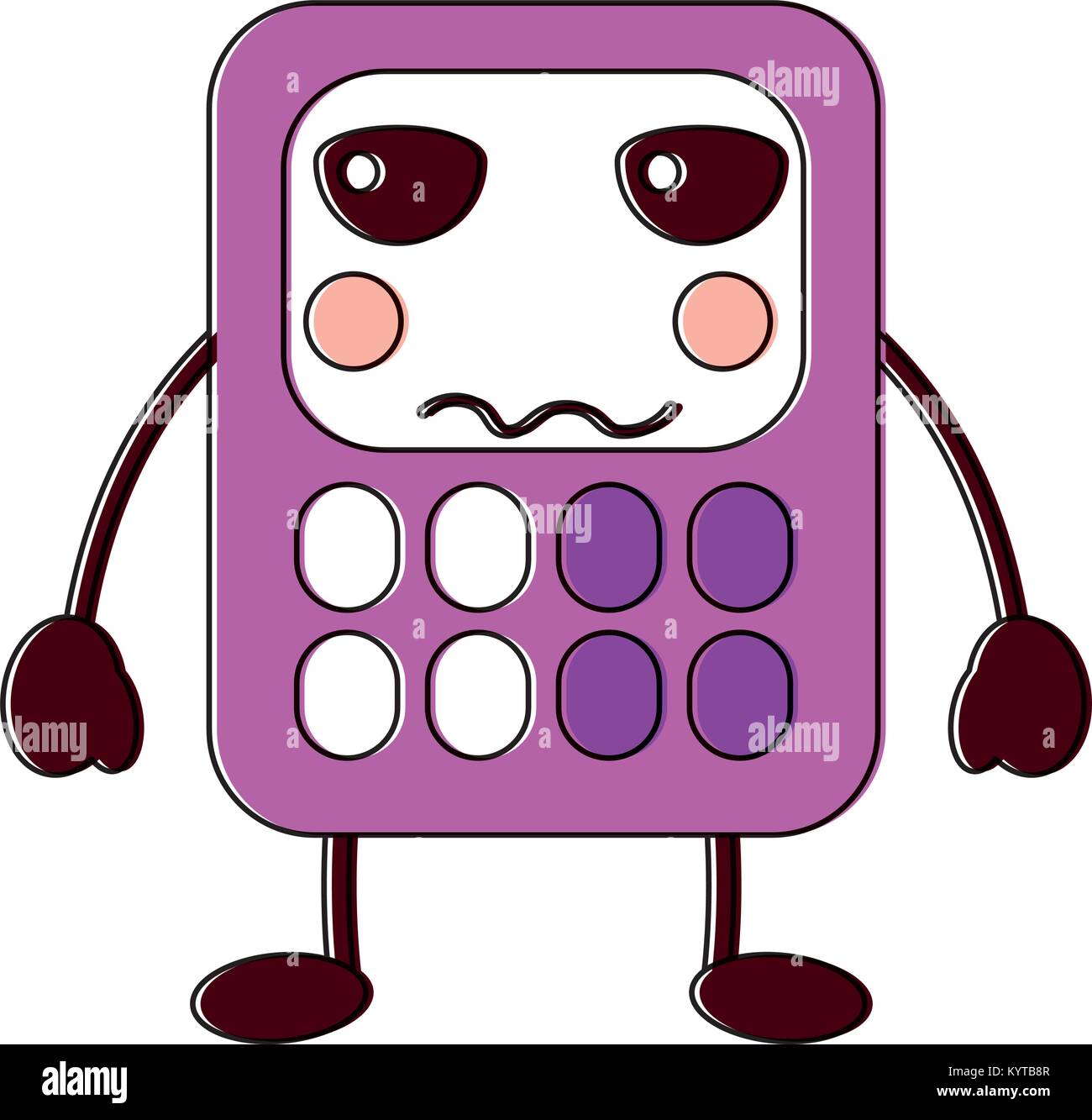 angry calculator school supplies kawaii icon image Stock Vector Image ...