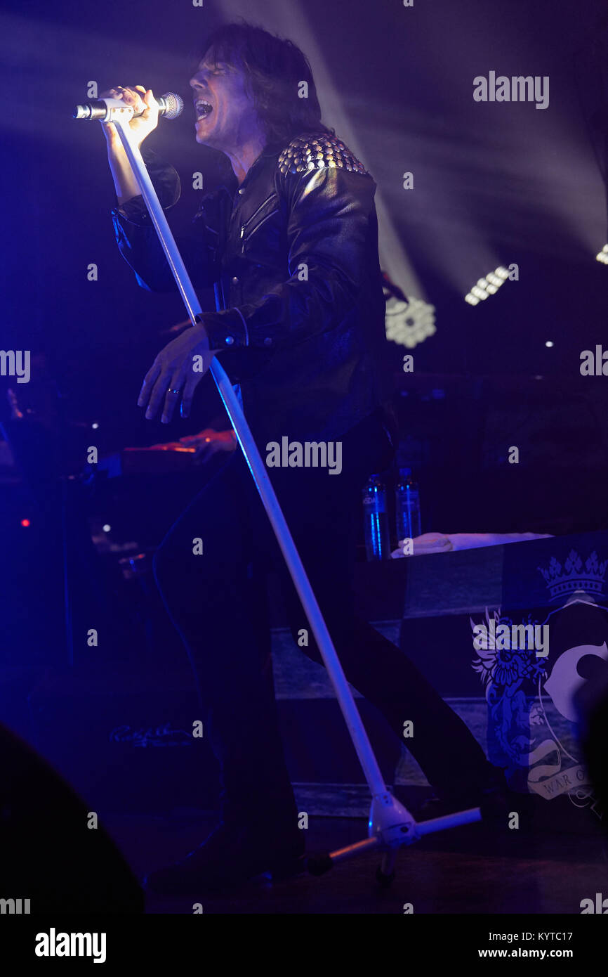 The Swedish glam rock band Europe performs a live concert at