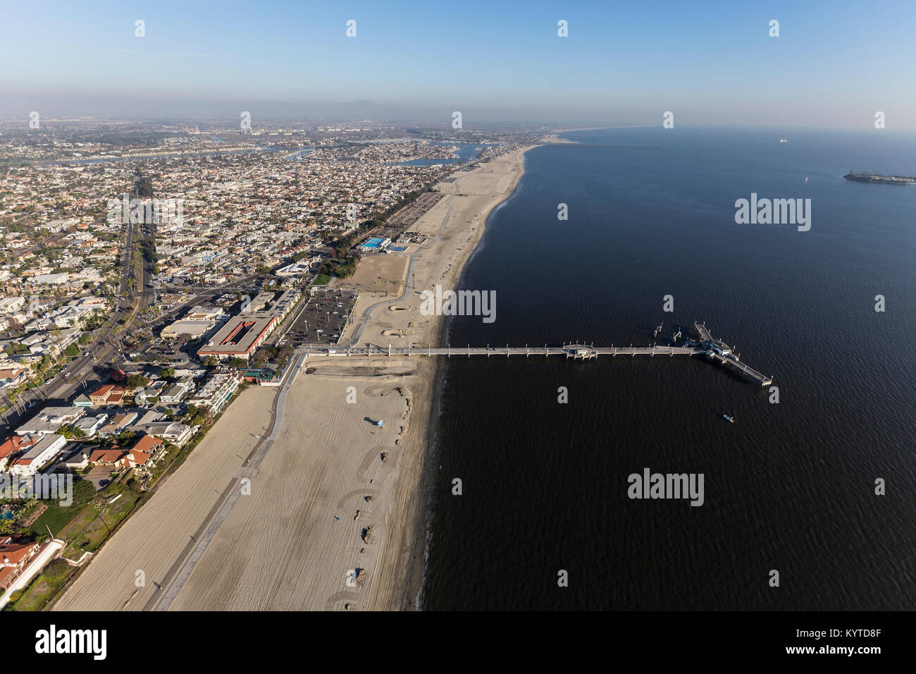 Aerial view of Belmont Pier in Long Beach. California. Stock Photo