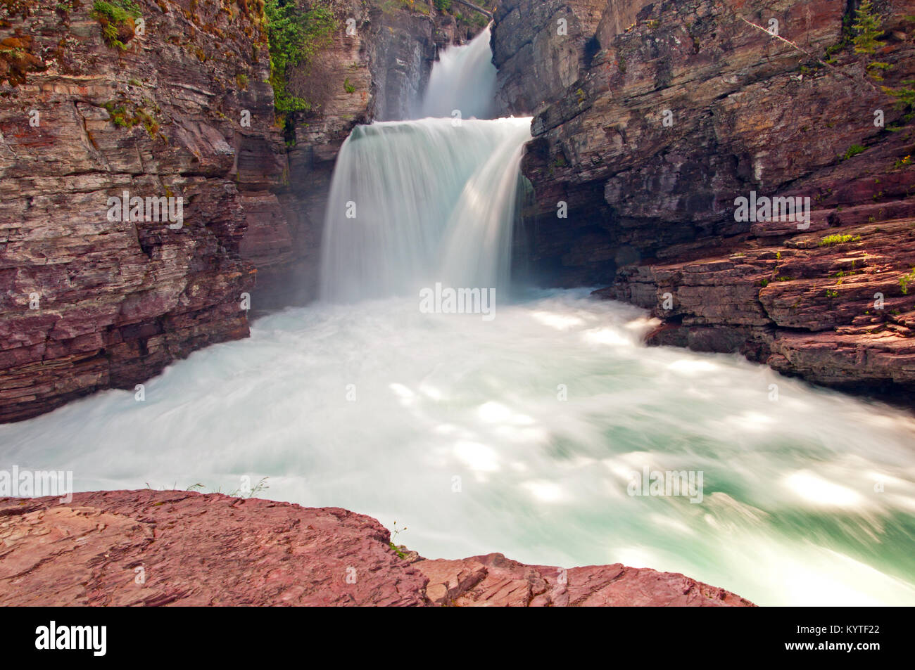 St Mary's Falls in Glacier National Park in Montana Stock Photo - Alamy
