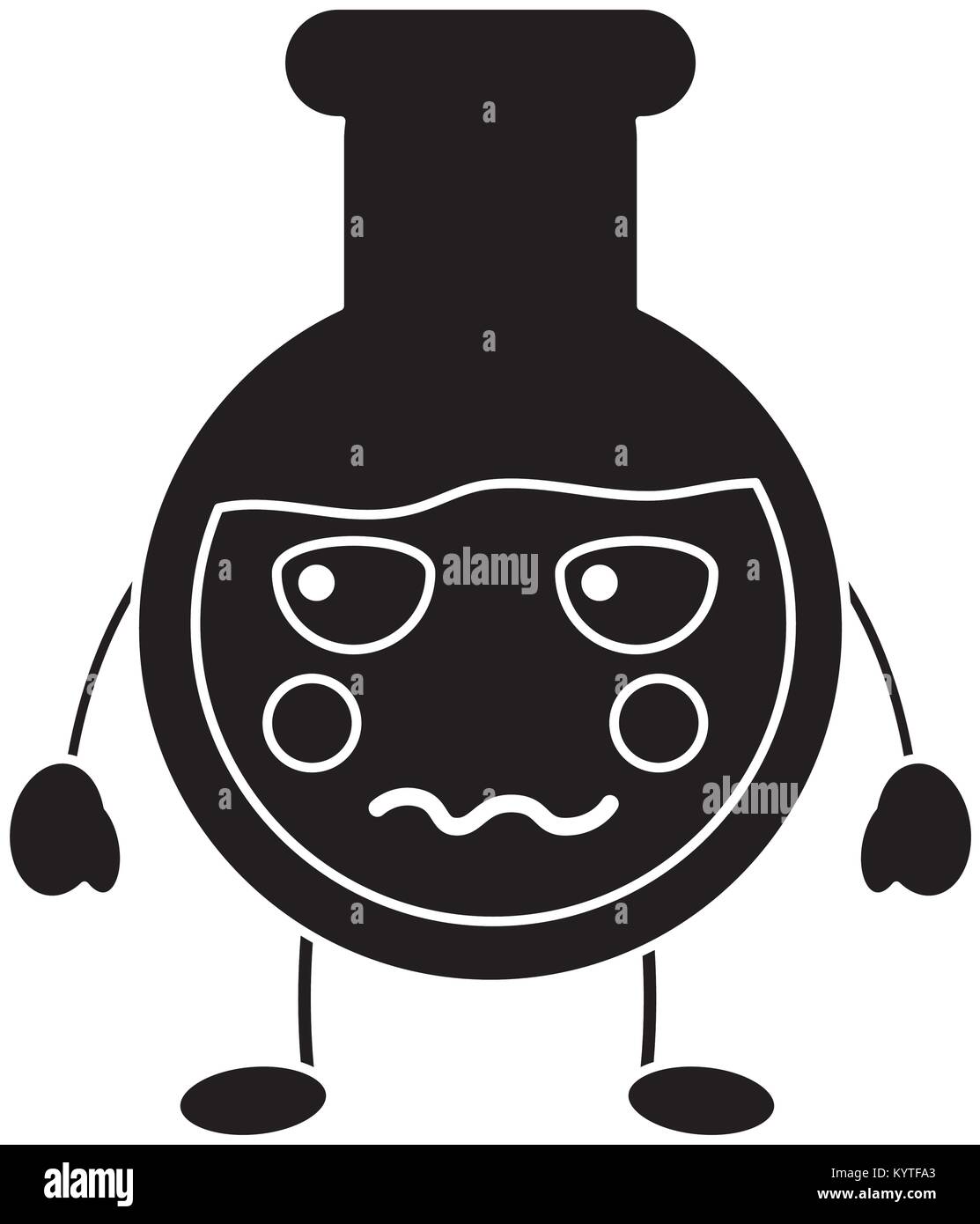 angry flask laboratory kawaii icon image Stock Vector Image & Art - Alamy