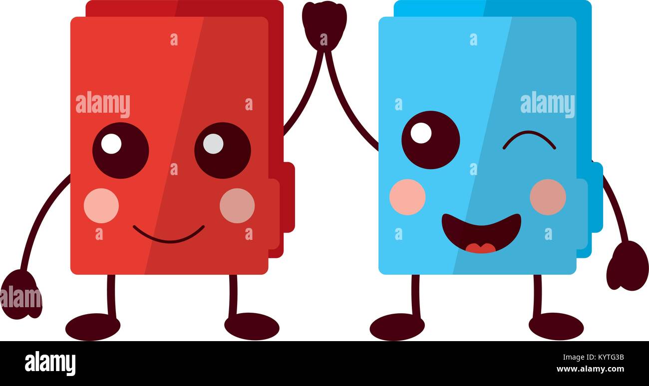 two happy folder file cartoon kawaii icon Stock Vector Image & Art - Alamy