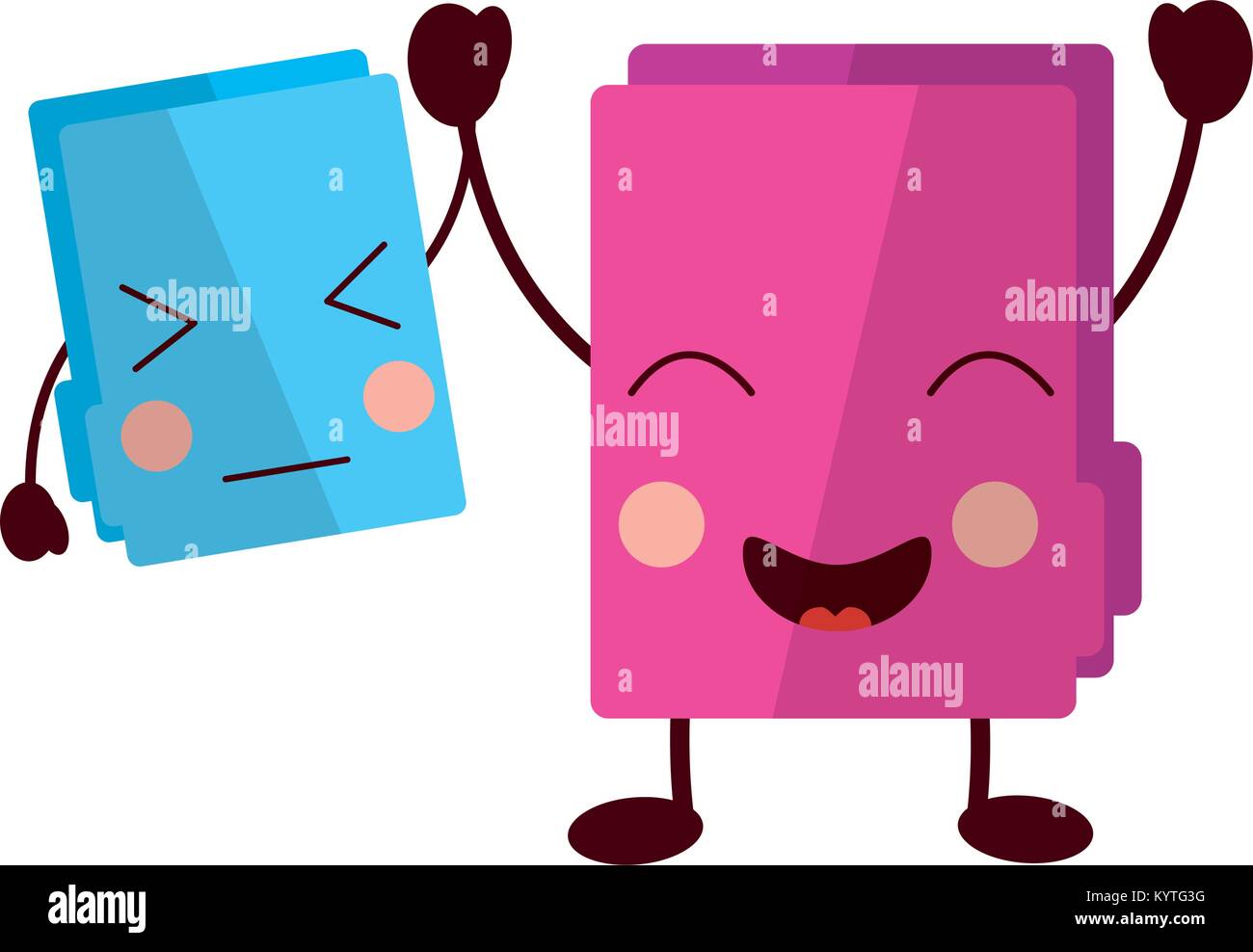 two happy folder file cartoon kawaii icon Stock Vector Image & Art - Alamy