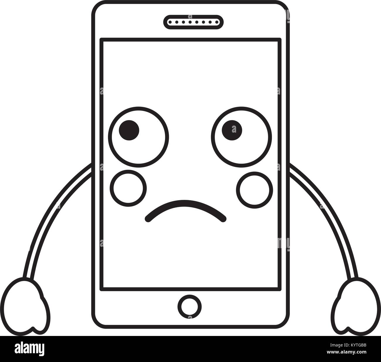 cellphone kawaii icon image Stock Vector Image & Art - Alamy