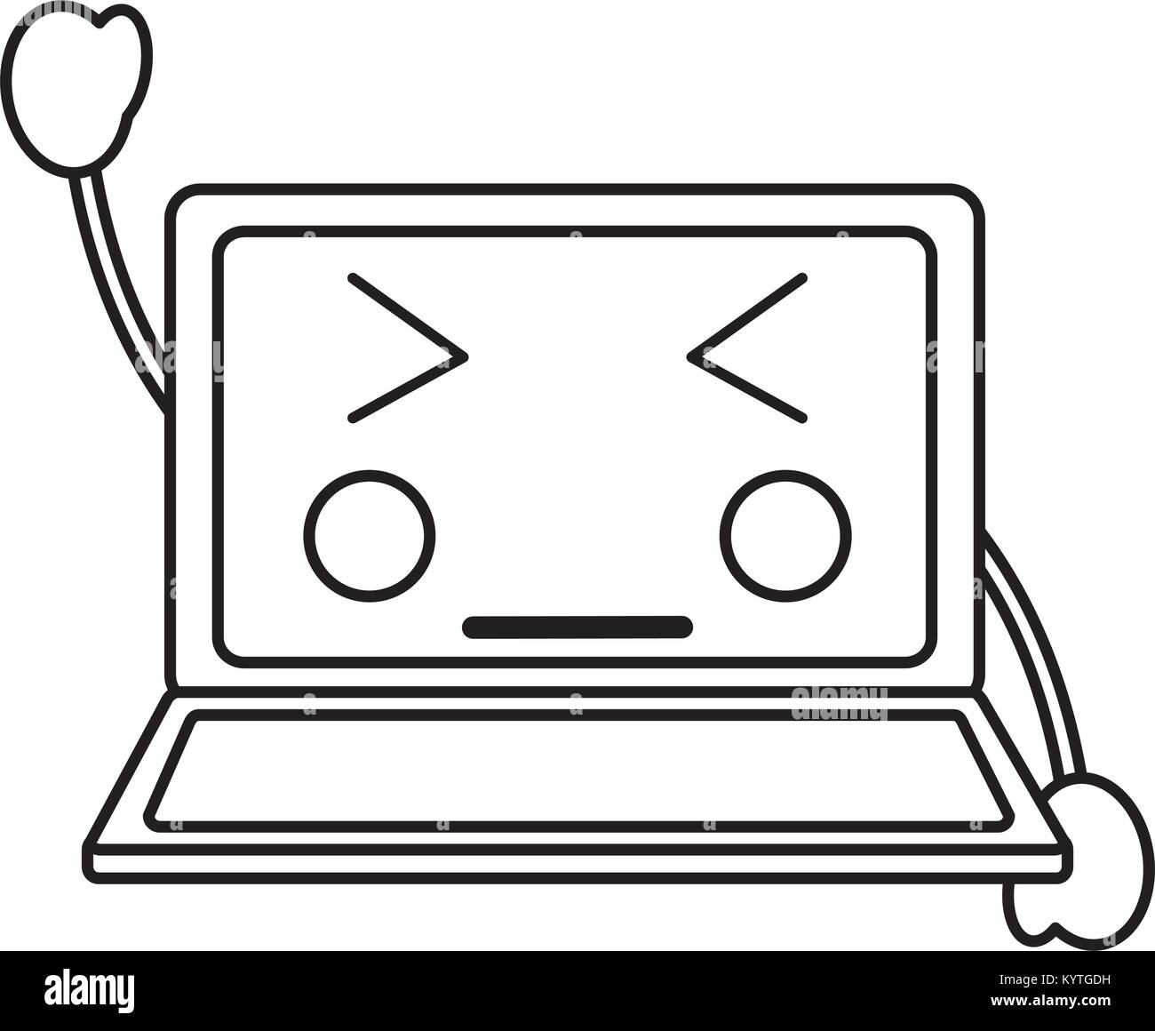 laptop kawaii icon image Stock Vector Image & Art - Alamy