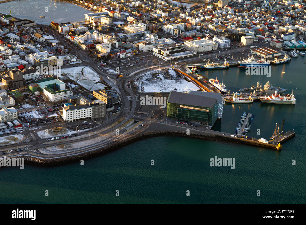 Reykjavík is believed to be the location of the first permanent settlement in Iceland, which, according to Ingólfur Arnarson, was established in AD 87 Stock Photo