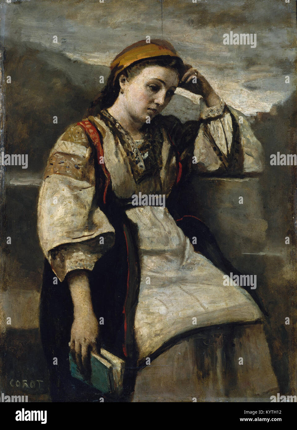 Camille Corot  - Reverie - 1865 - MET Museum - New-York Stock Photo