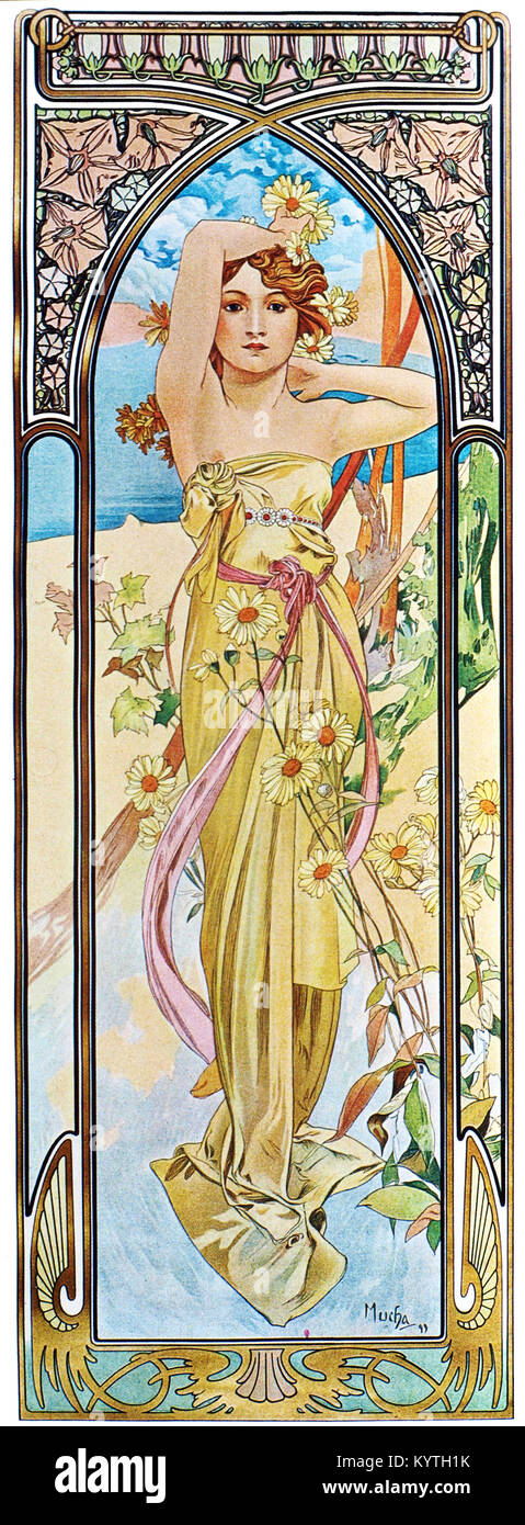 Mucha alphonse summer hi-res stock photography and images