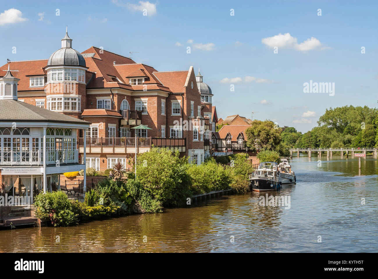 Riverscape at Thames River at Eton and Windsor, Berkshire, England Stock Photo