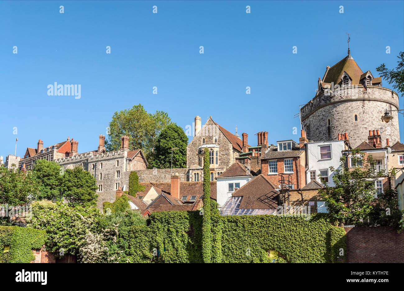 Historic waterfront of Windsor in Berkshire, England Stock Photo