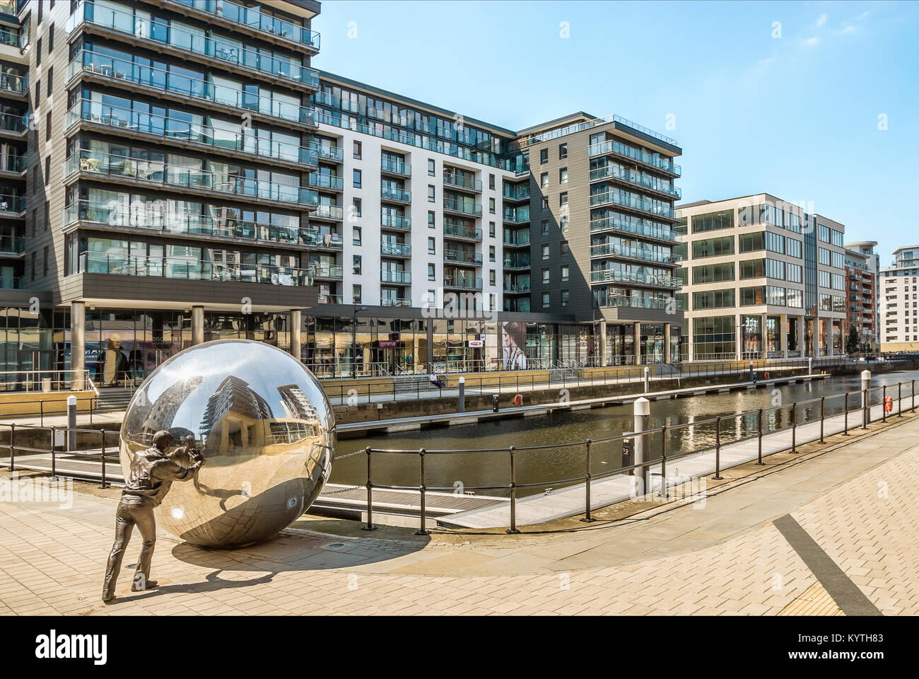 Clarence Dock in Leeds is a shopping and leisure destination in central Leeds, West Yorkshire, England Stock Photo