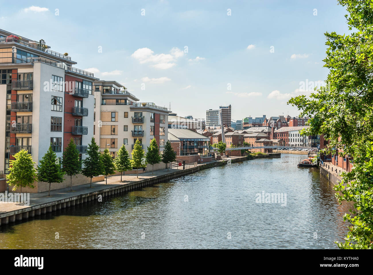 Clarence Dock in Leeds is a shopping and leisure destination in central Leeds, West Yorkshire, England Stock Photo