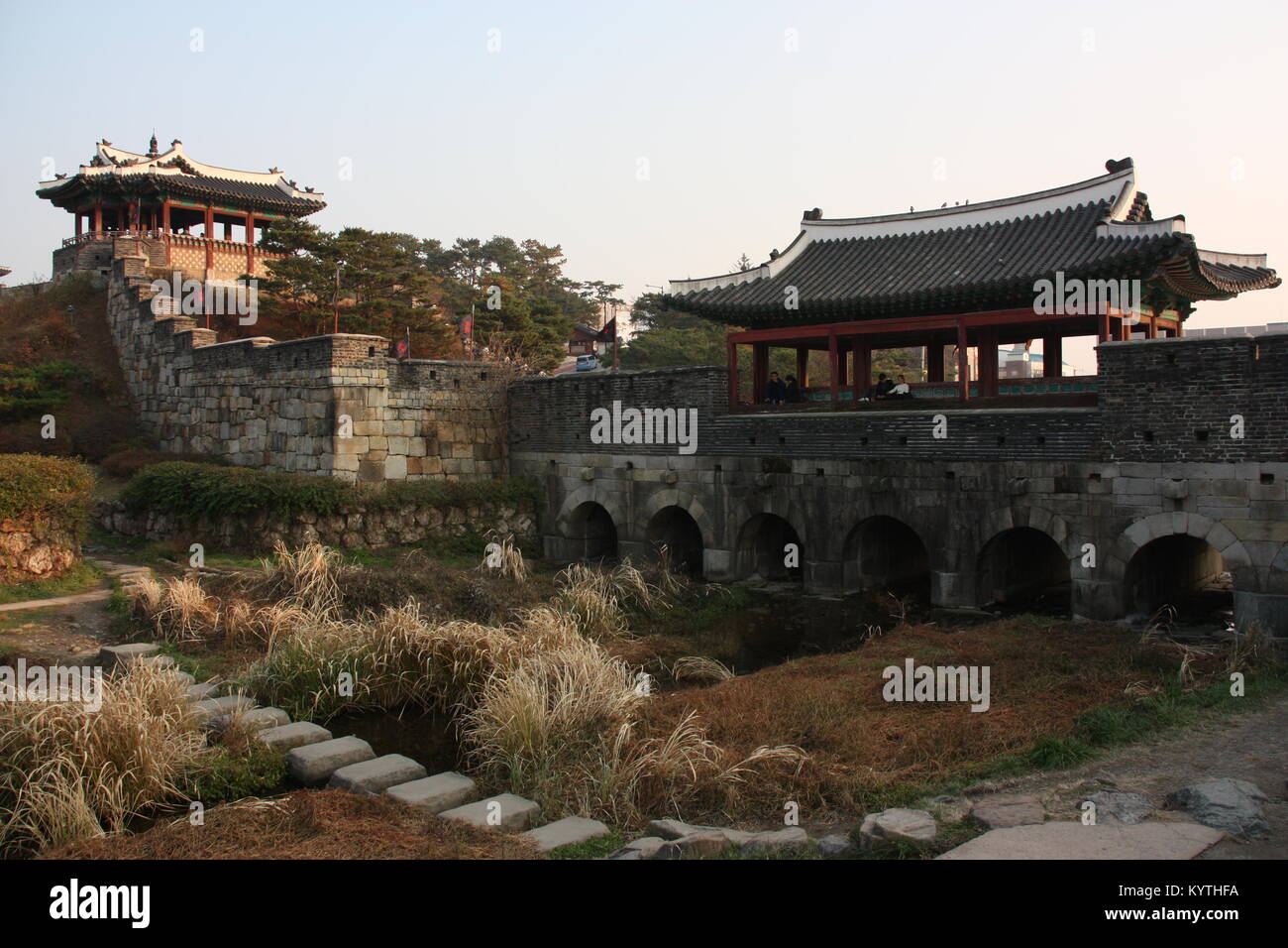 Hwahongmun gate in Hwaseong fortress in Suwon, Korea Stock Photo