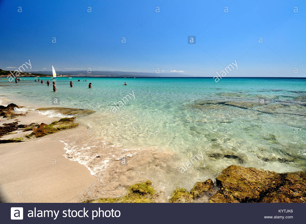 Lazzaretto Beach Alghero Sardinia Italy Stock Photo