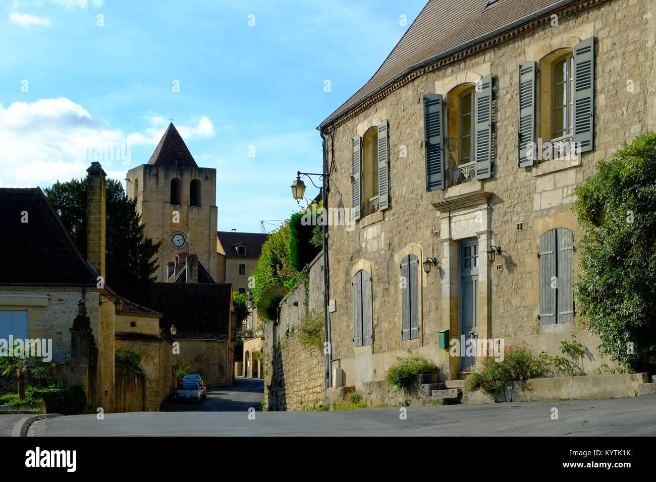 A quaint street scene in St Cyprien, Dordogne, Aquitane, France Stock Photo
