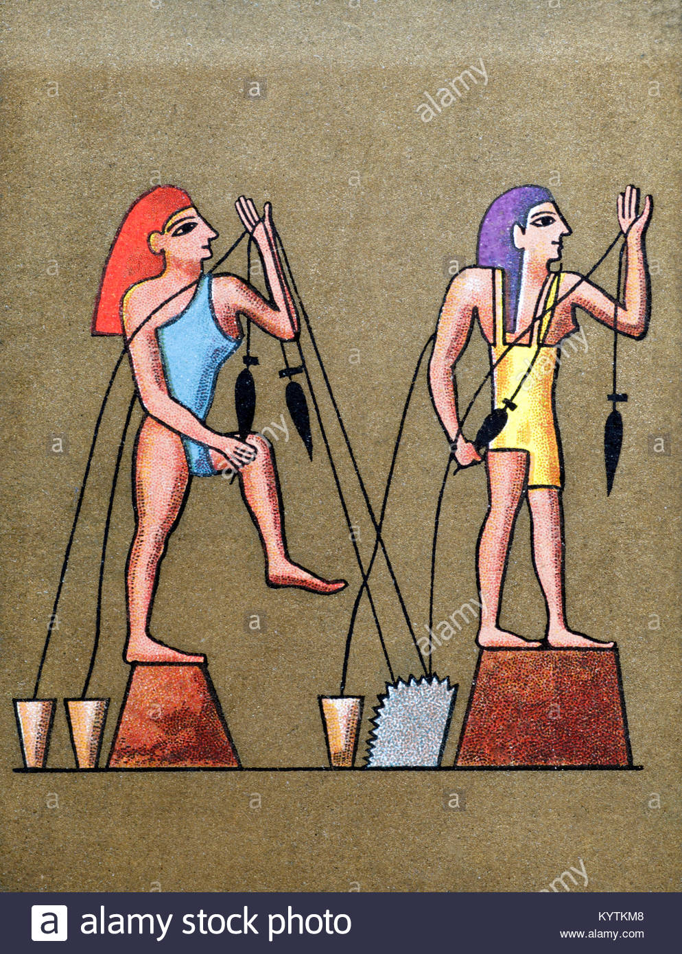 Depiction of an ancient Egyptian Yarn factory Stock Photo Alamy