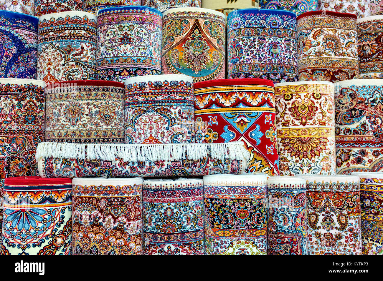Detail of some Azerbaijani Carpets Stock Photo
