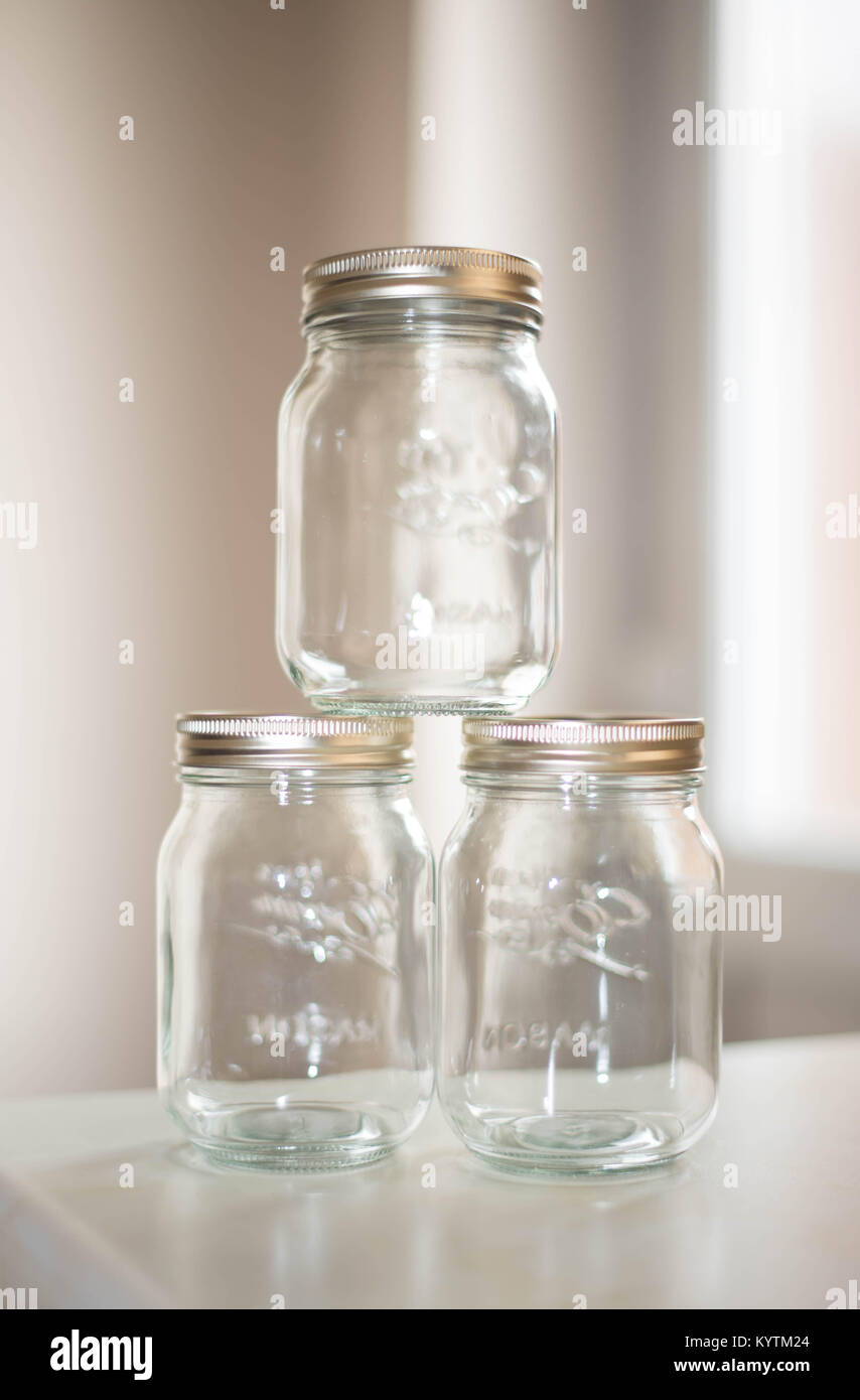 Stack of Mason jars Stock Photo Alamy