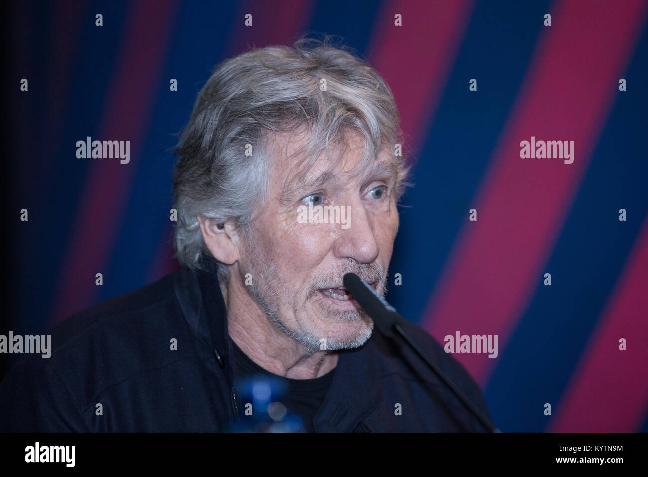 Roma, Italy. 16th Jan, 2018. Roger Waters, English bassist and singer of Pink Floyd Presentation at the Macro in Rome of the exhibition 'The Pink Floyd Exhibition - Their Mortal Remains' Credit: Matteo Nardone/Pacific Press/Alamy Live News Stock Photo