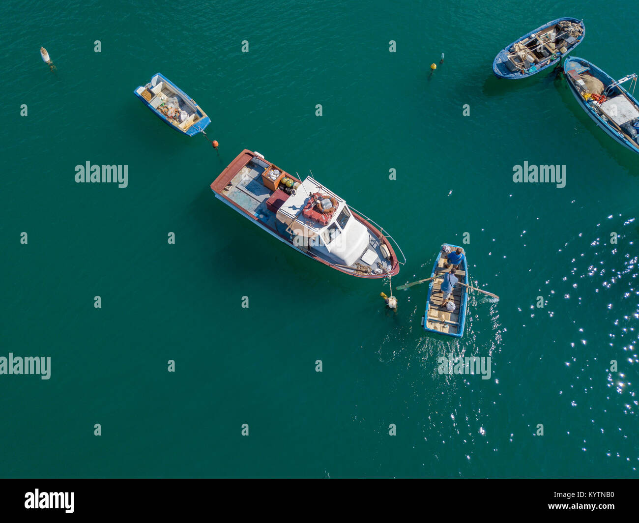 Aerial view fishing boats set hi-res stock photography and images - Alamy