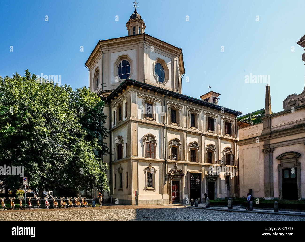 Italy Lombardy Milan Church of St Bernardino Alle Ossa Stock Photo
