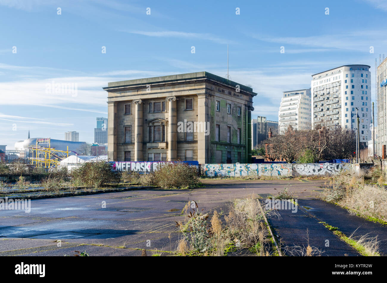 The old Curzon Street Station in Eastside, Birmingham is the oldest railway terminus in the world and will form part of the new HS2 terminus Stock Photo