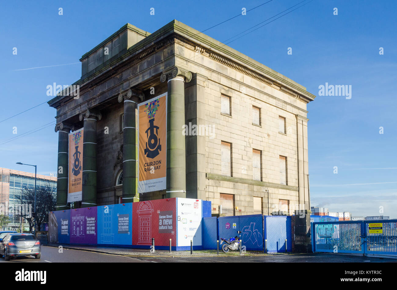 The old Curzon Street Station in Eastside, Birmingham is the oldest railway terminus in the world and will form part of the new HS2 terminus Stock Photo