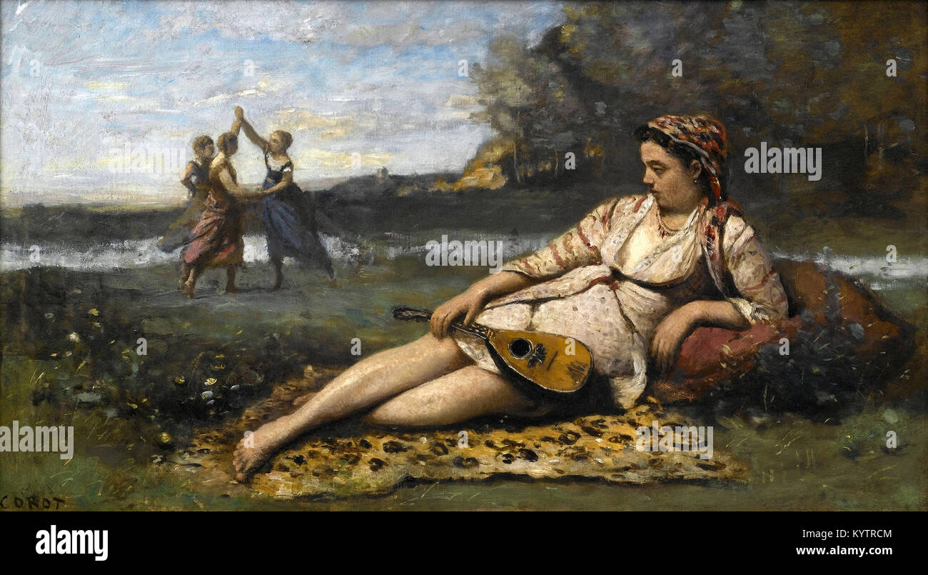 Camille Corot - Young Women of Sparta (Jeunes Filles de Sparte) Stock Photo
