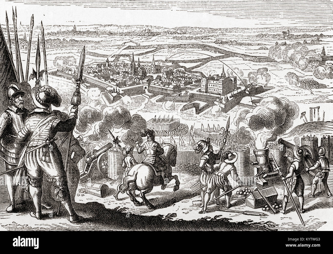 The Siege of Jülich of 1610.  From Ward and Lock's Illustrated History of the World, published c.1882. Stock Photo