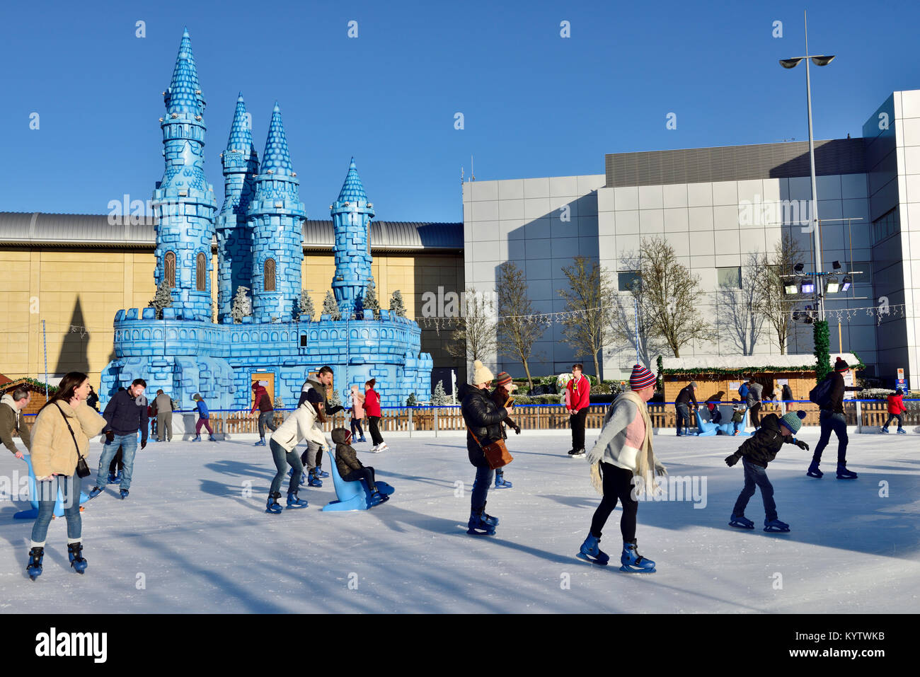 Winter Wonderland at Cribbs Causeway shopping mall, Patchway, outskirts of Bristol Stock Photo