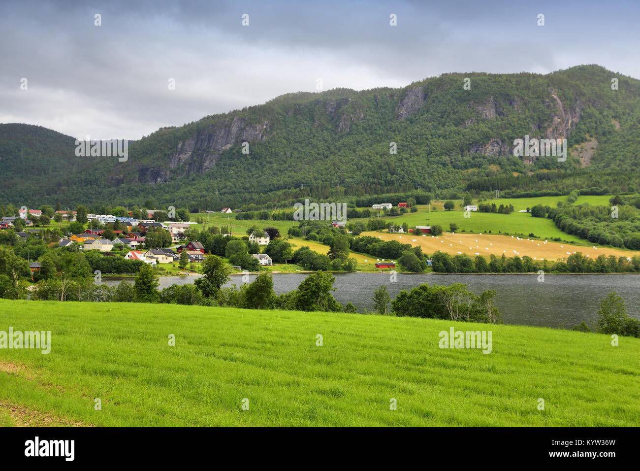 Norway countryside - rural landscape in Sor-Trondelag county. Stock Photo