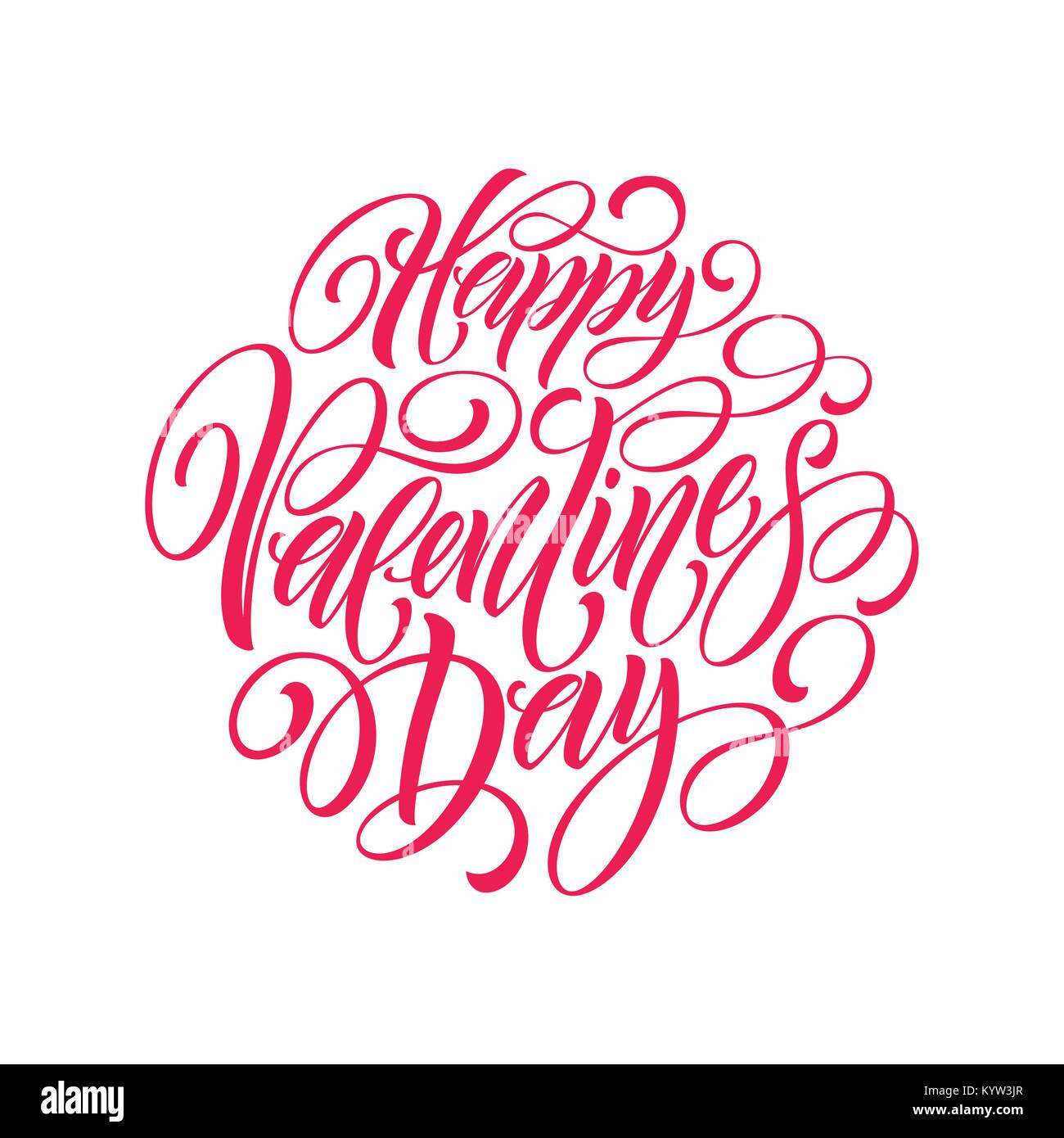 Happy Valentines Day Hand Drawing Vector Lettering design. Vector ...
