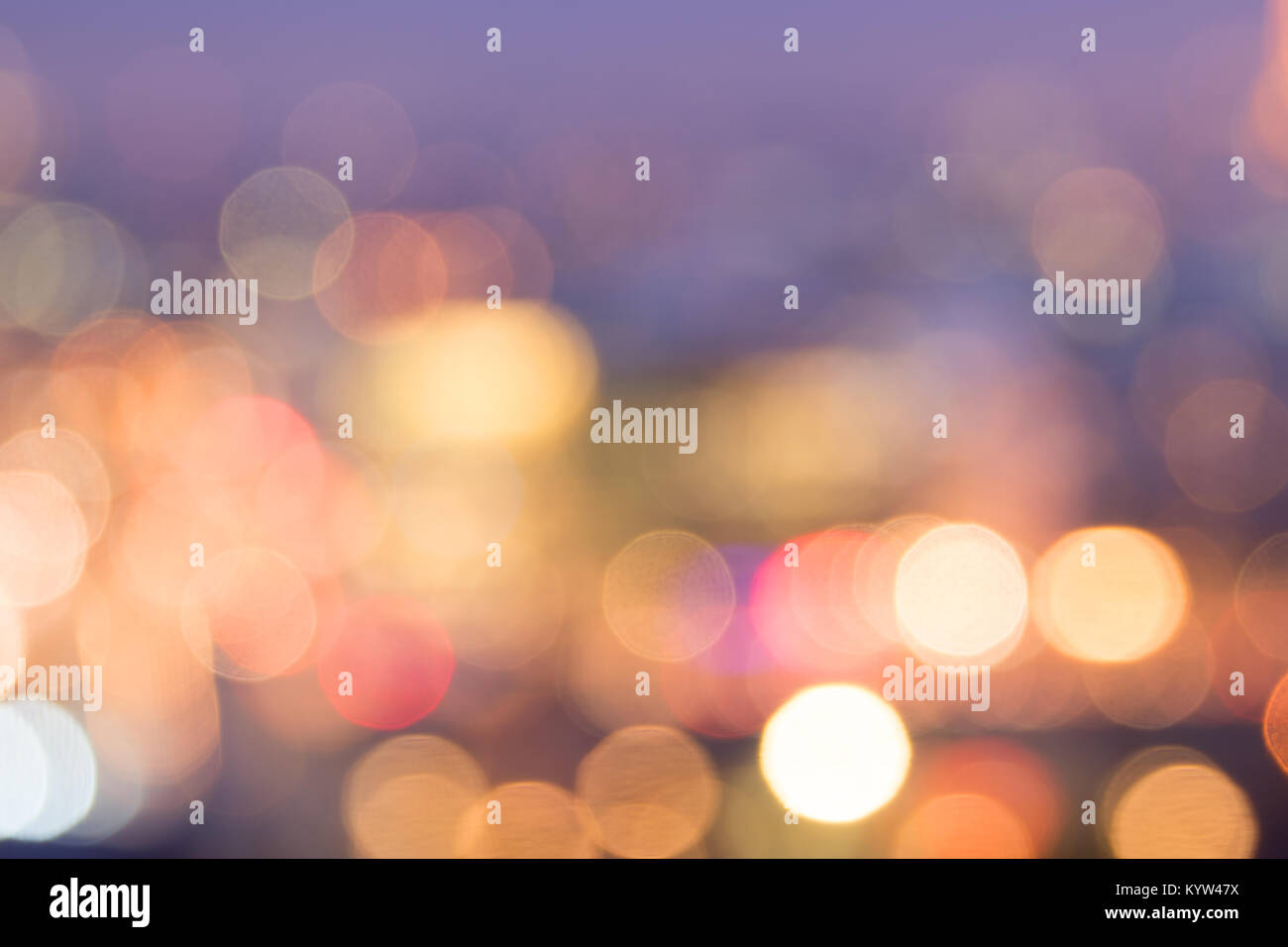 Defocuseds bokeh lights at night Stock Photo