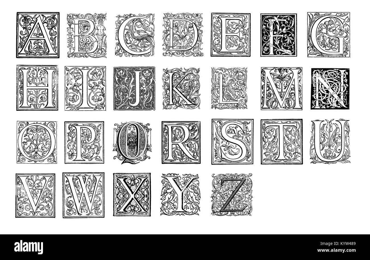 Vintage monograms alphabet Stock Photo