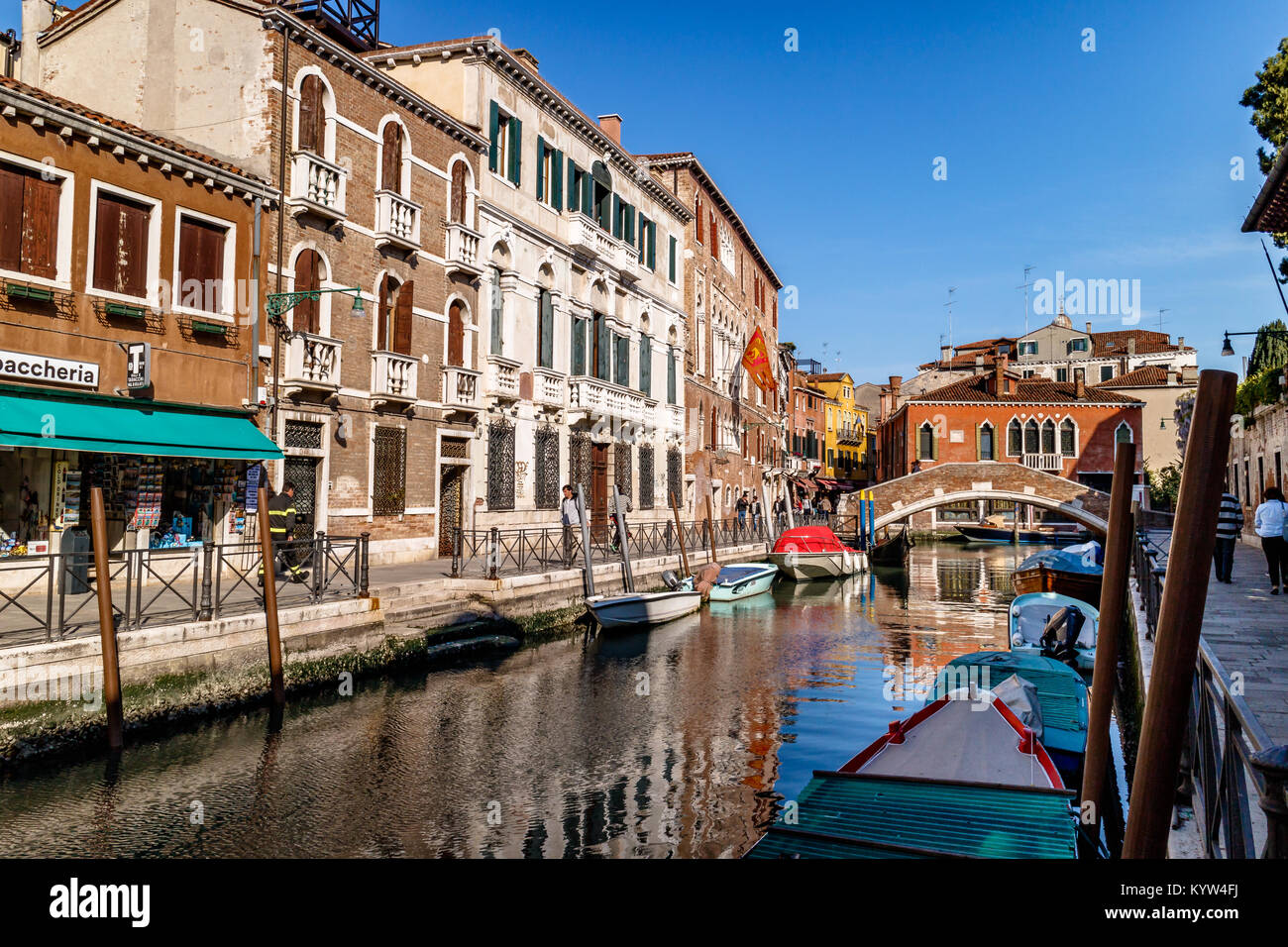 Canal in Venice, Italy. April 2017. Stock Photo