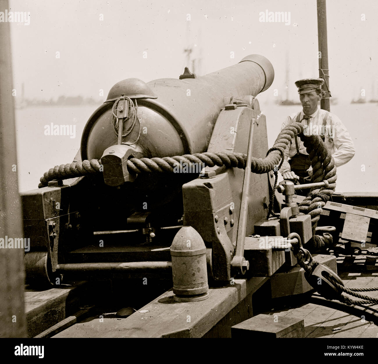 James River, Virginia. Officers on deck of U.S.S. MONITOR Stock Photo ...