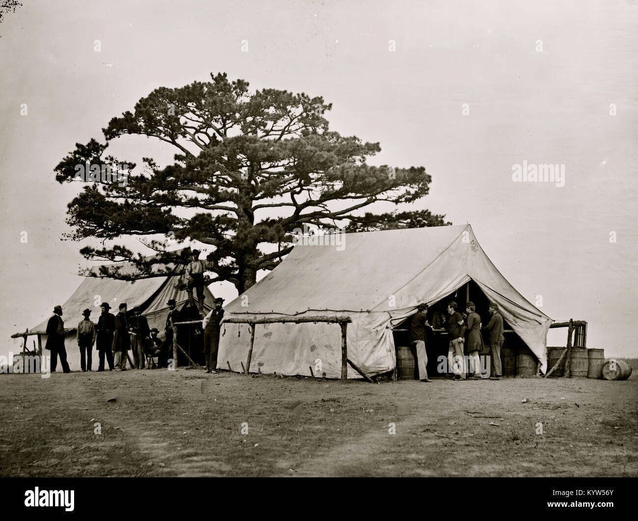Bealeton, Va. Sutler's tent at Army of the Potomac headquarters Stock Photo