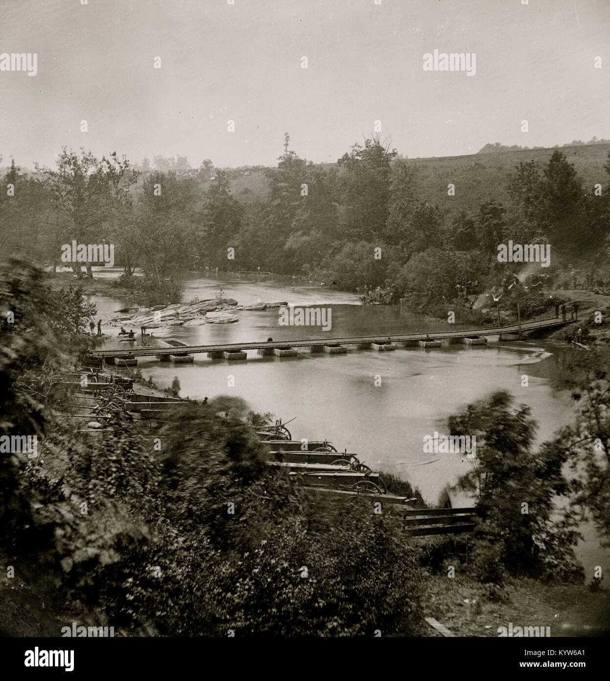 North Anna River, Virginia. Interior view of Confederate redoubt commanding Chesterfield bridge. Captured by 2nd Corps under Gen. Hancock, May 23, 1864 Stock Photo