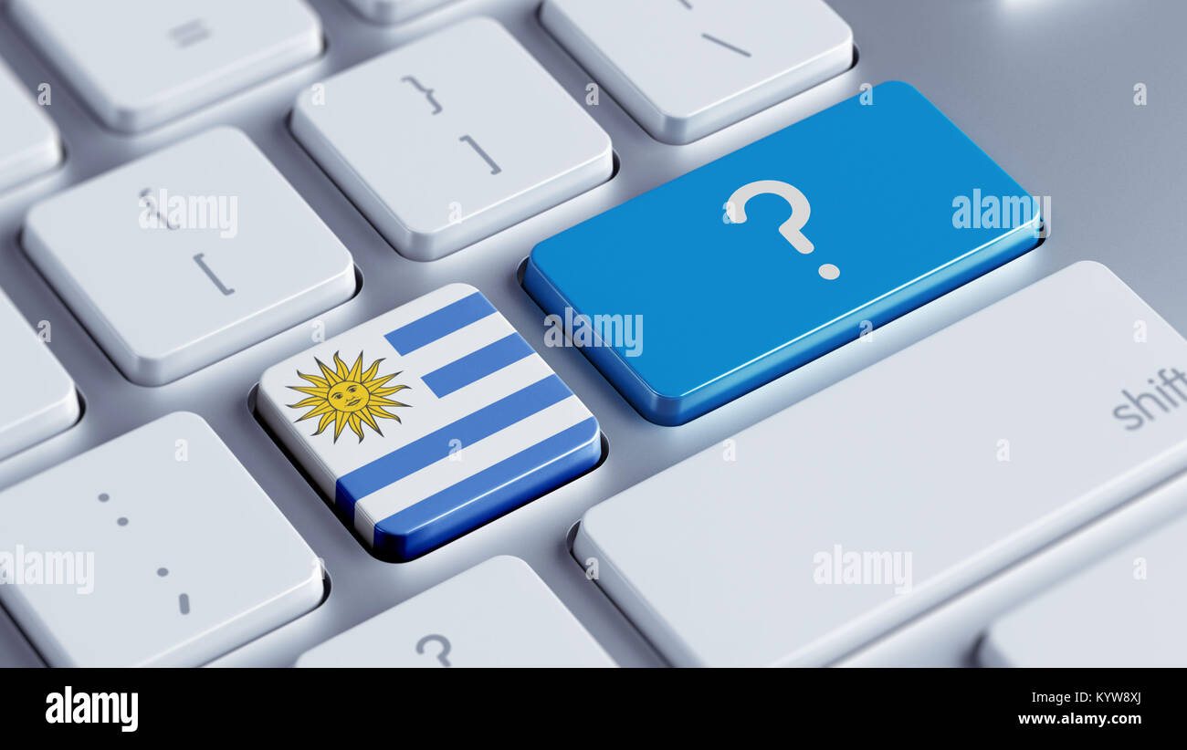 Uruguay High Resolution Question Mark Concept Stock Photo