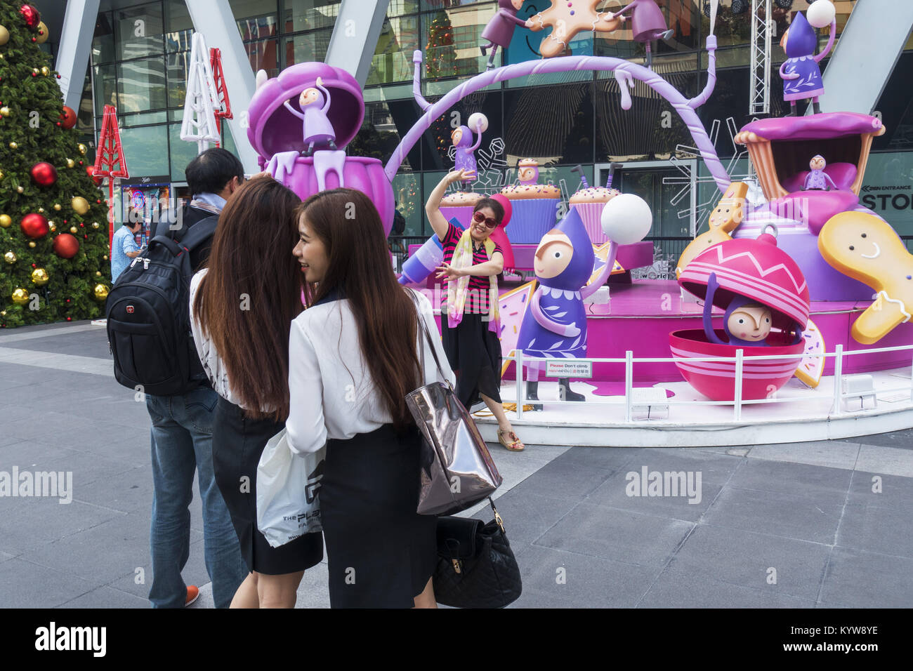 Bangkok Thailand, Central World shopping mall decorated for Christmas Stock Photo