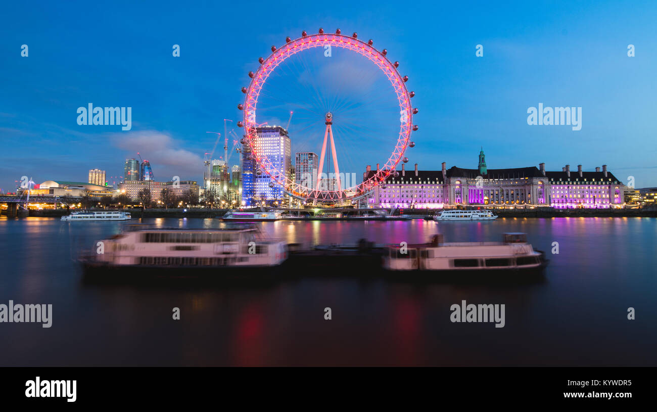 London eye and county hall building at night hi-res stock photography ...