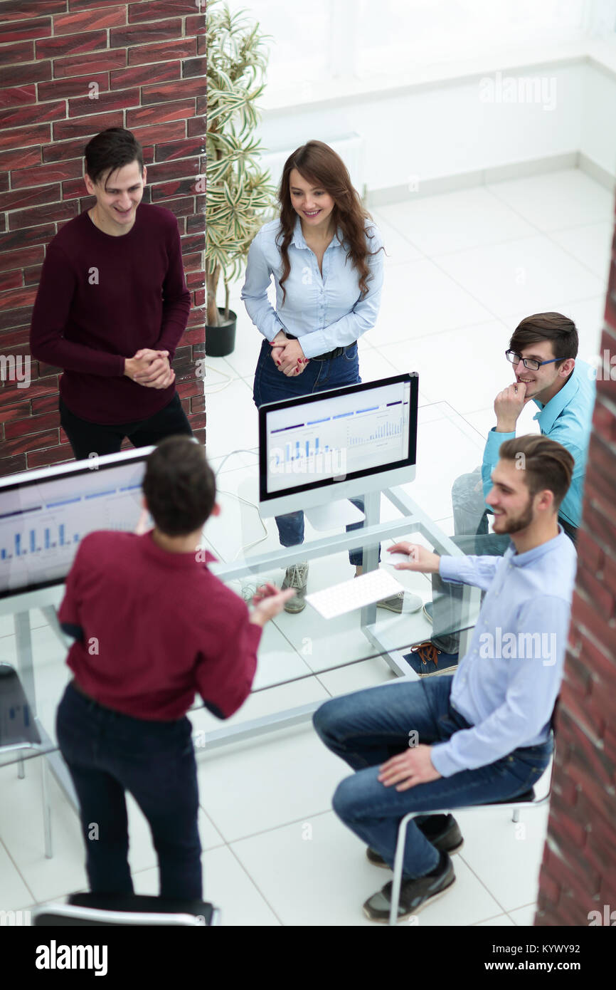 Group of business people having meeting in office Stock Photo - Alamy