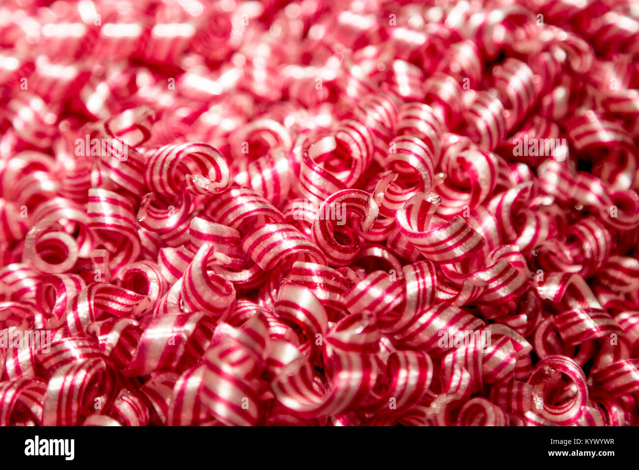 Traditional Swedish hard candy curls (polkagris skruvar) Stock Photo