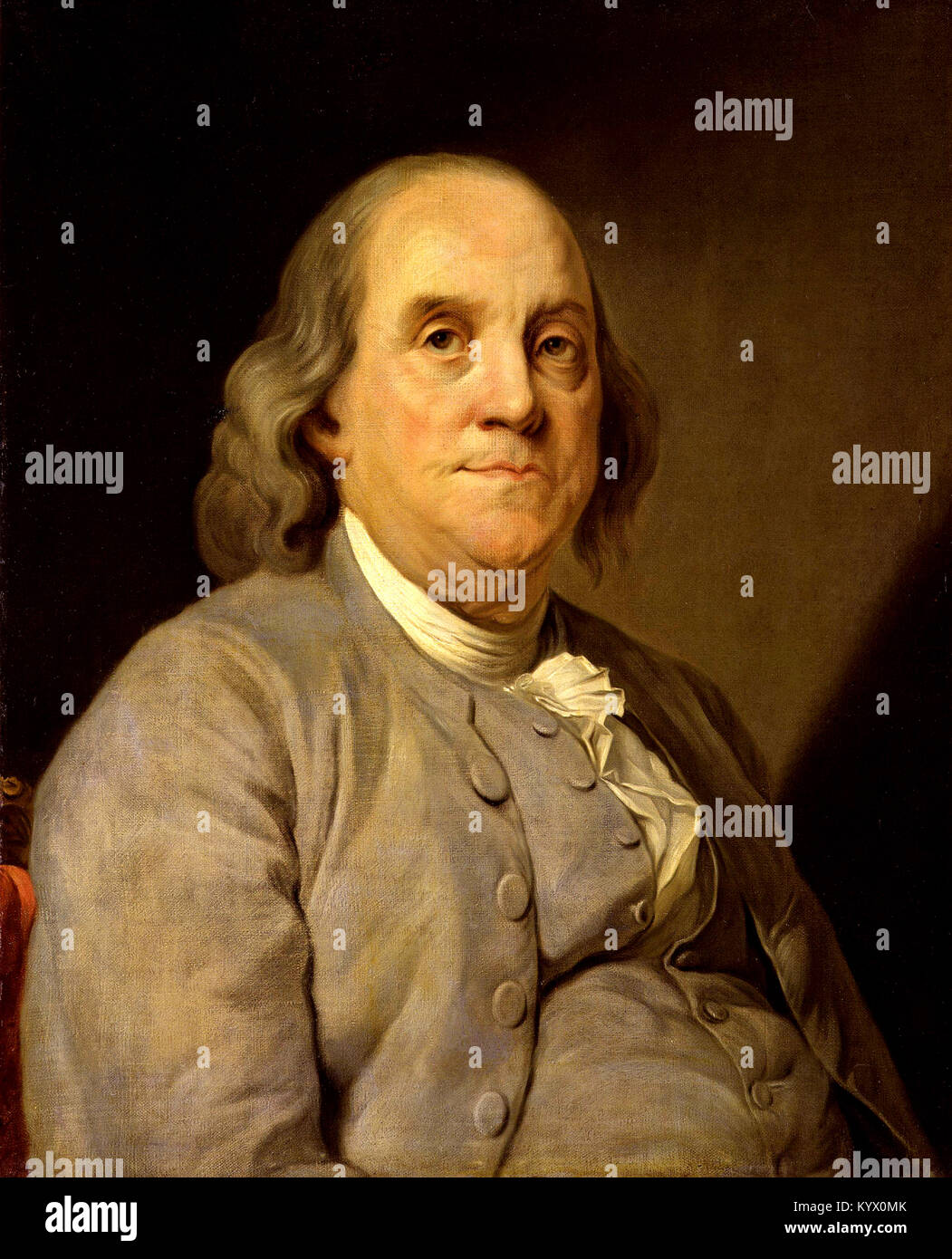 Benjamin Franklin (1706-90) American statesman, printer and scientist. Benjamin Franklin, one of the Founding Fathers of the United States Stock Photo