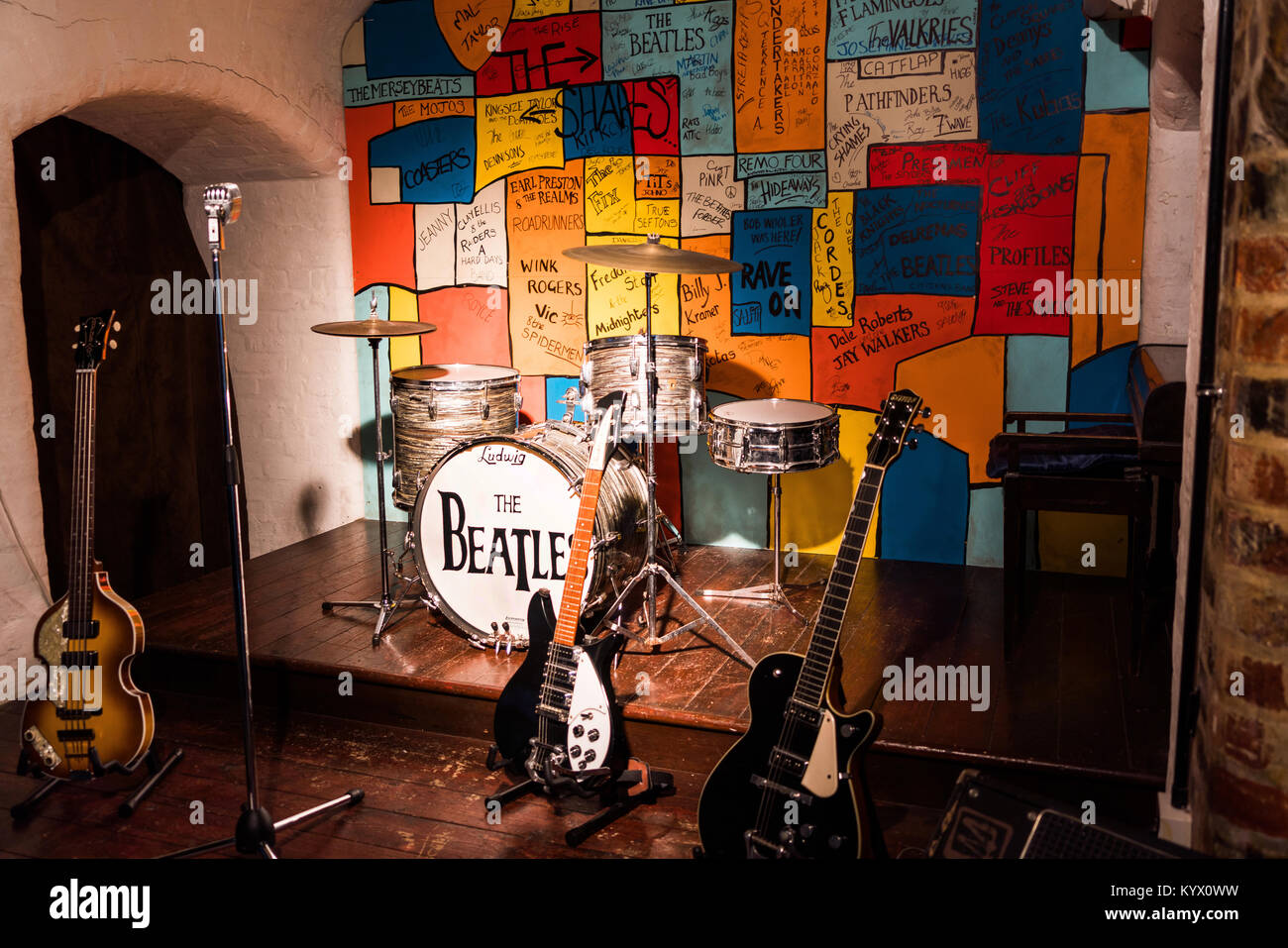 A replica stage of the Cavern Club in Liverpool, UK, where the Beatles ...